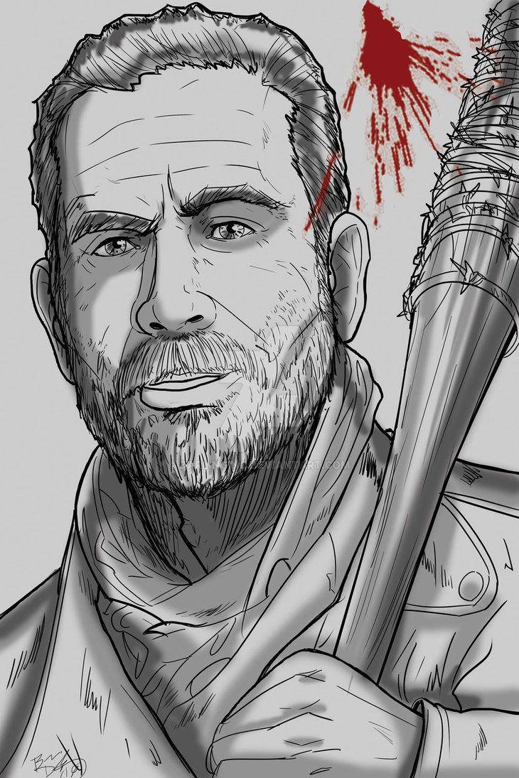 Negan Walking Dead Comic Drawings