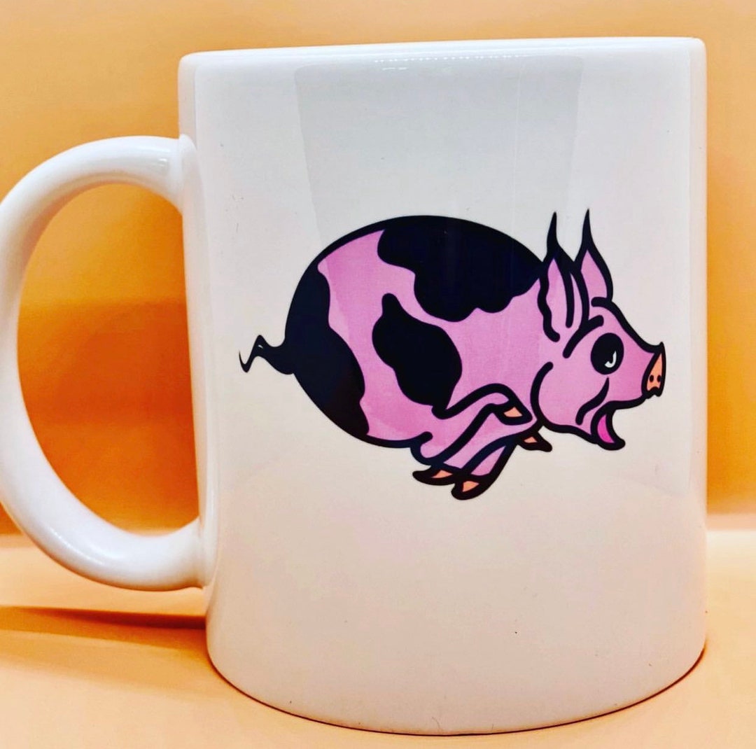 Neo Traditional Pig Amp Rooster Tattoo Mug Dual Sided Design Etsy