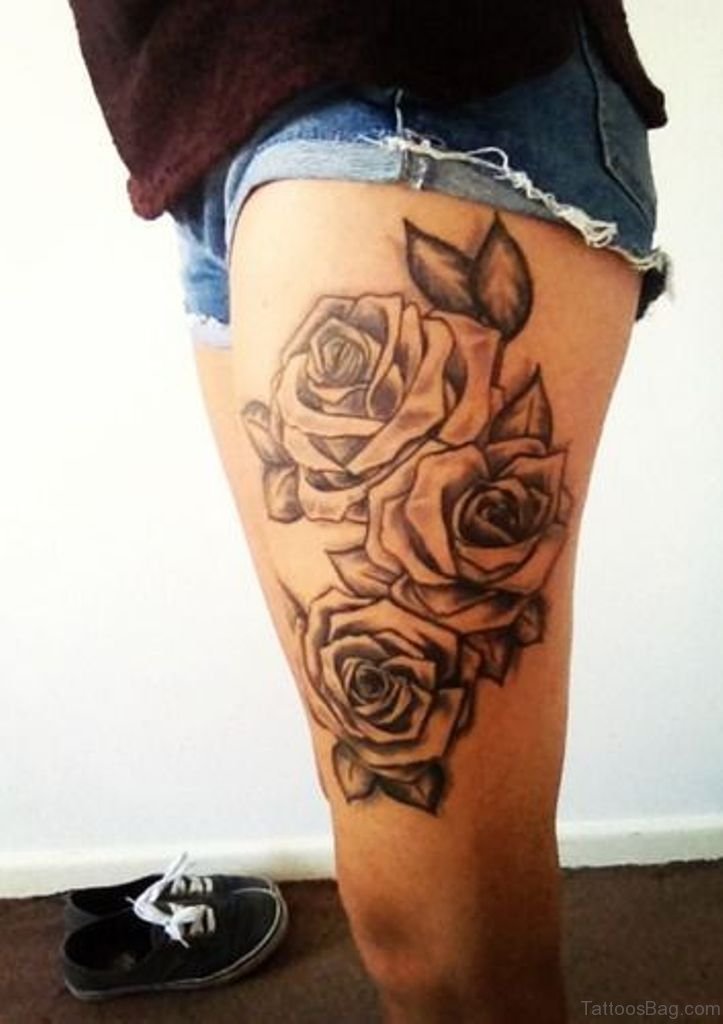 New Rose Thigh Tattoo