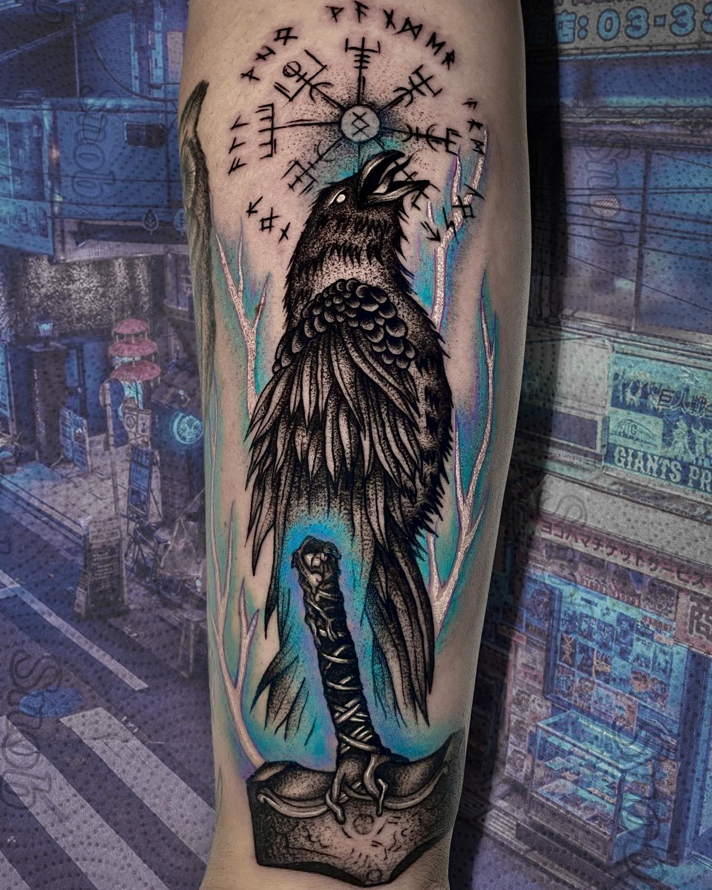 Nordic Raven Tattoo