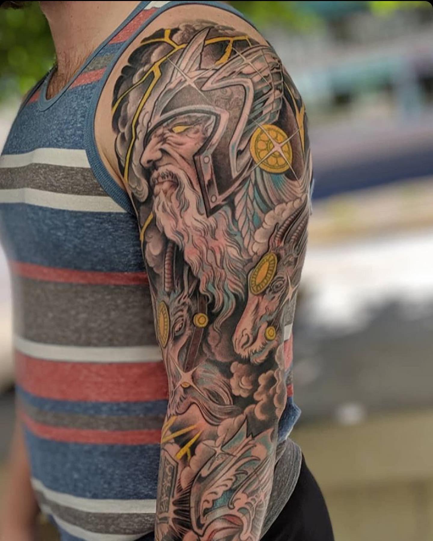 Norse Mythology Sleeve Tattoo