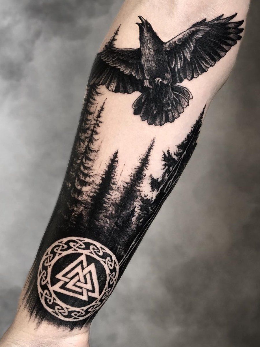 Norse Raven Tattoo