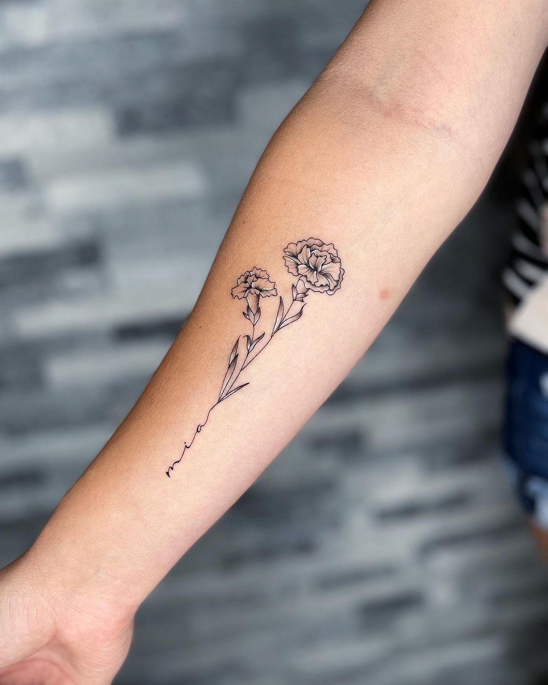 October Month Flower Tattoo