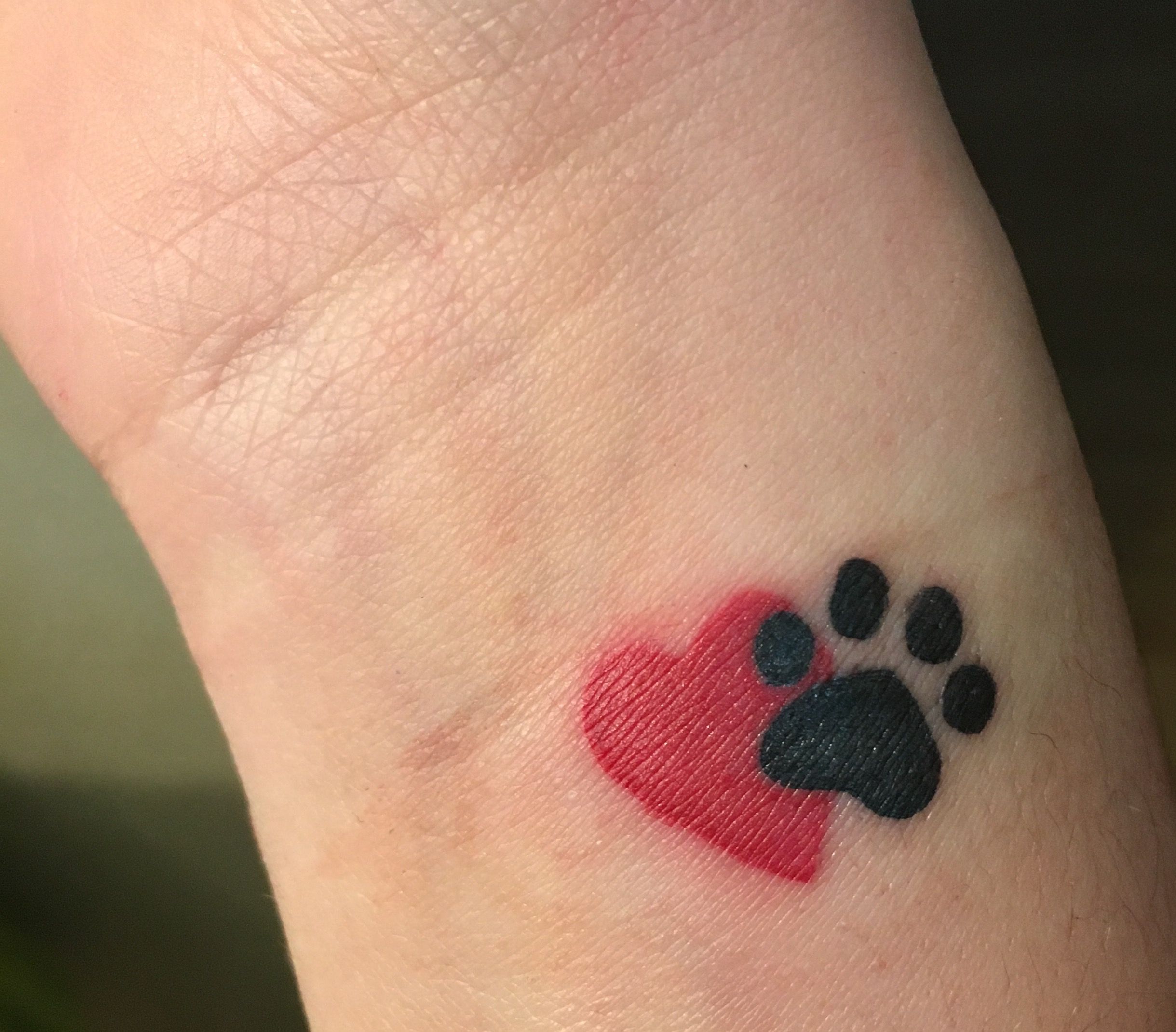 Paw Print Heart Cross Design 1 98916 Createmytattoo Com Pawprint Tattoo Tattoos Dog