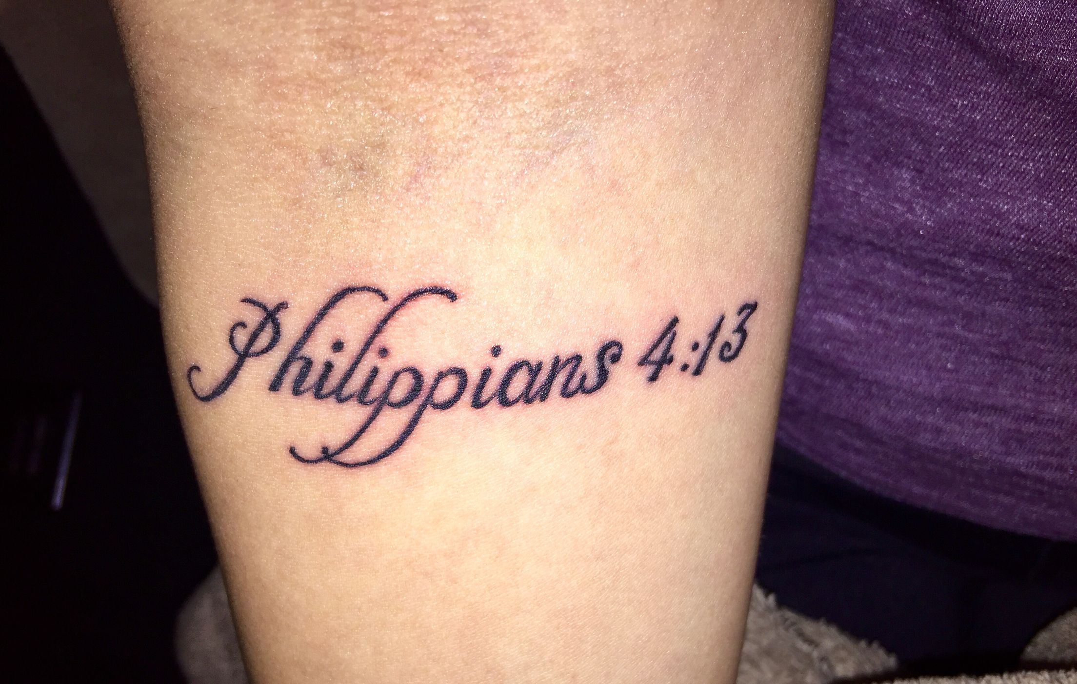 Philippians 4 13 Tattoo Arm Hip Pain After Sitting Indian Style