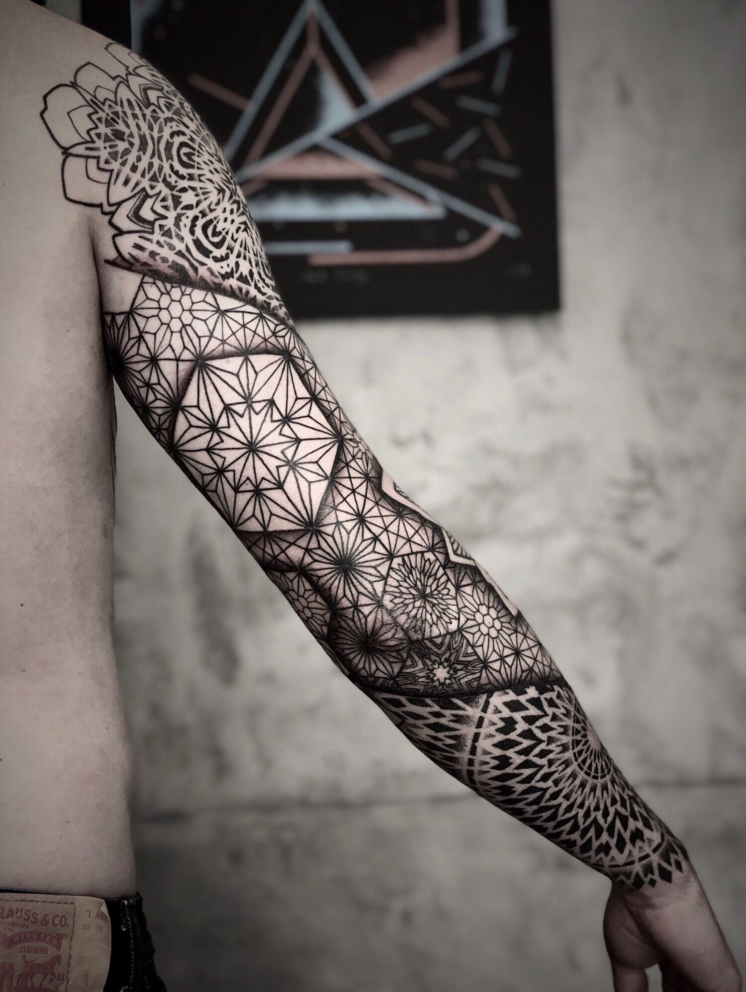 Pin By H A On Art Deco Geometric Sleeve Tattoo Tattoo Sleeve Designs