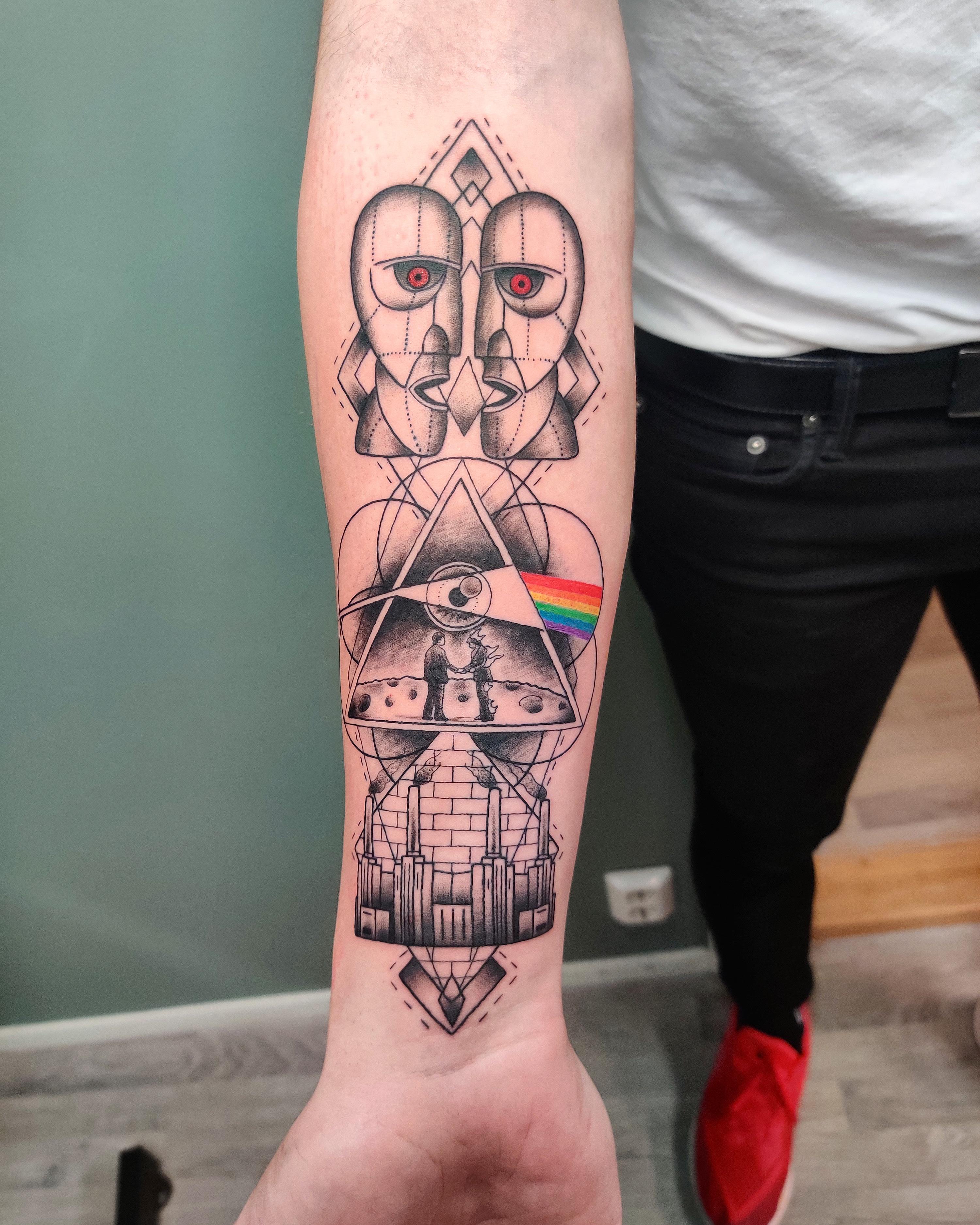 Pink Floyd Tattoo Tatuagem Pulse The Wall Tatuaje Fibonacci Dibujos De Rosas Tatuajes