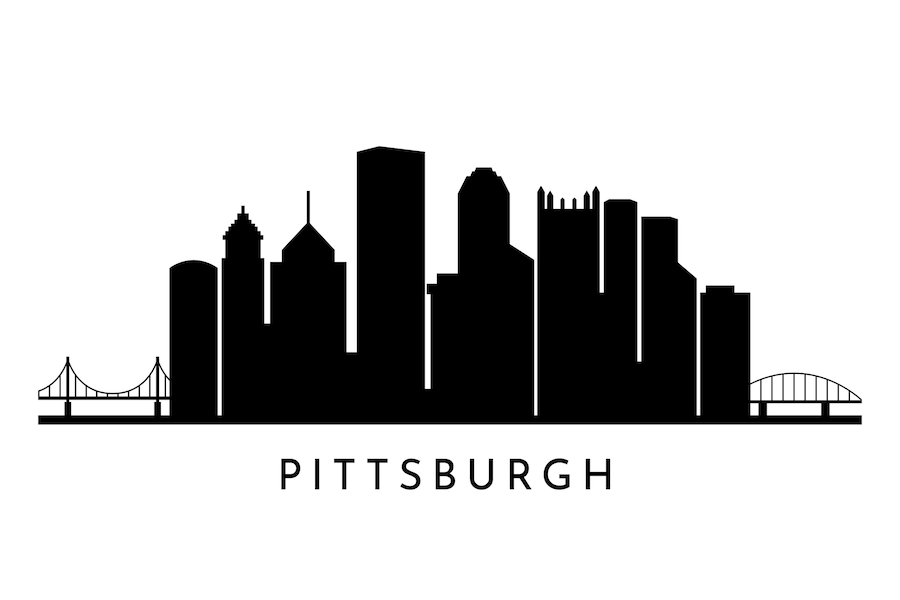 Pittsburgh Skyline Silhouette Design City Vector Art Cartoondealer