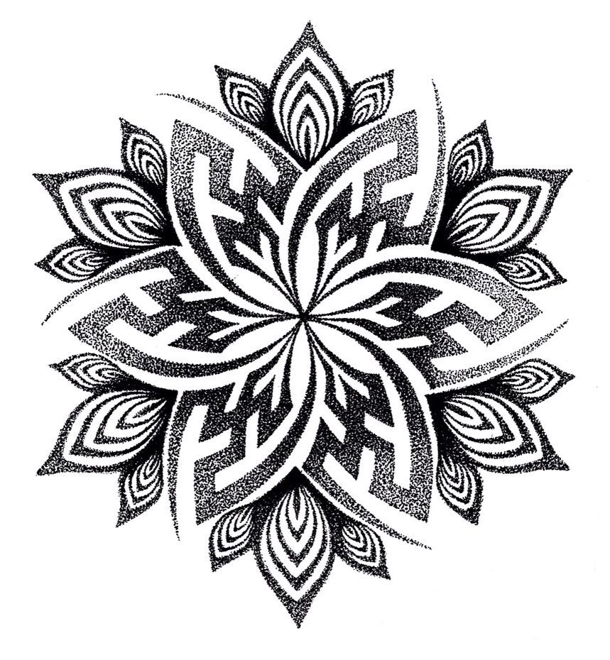 Printable Mandala Tattoo Stencil