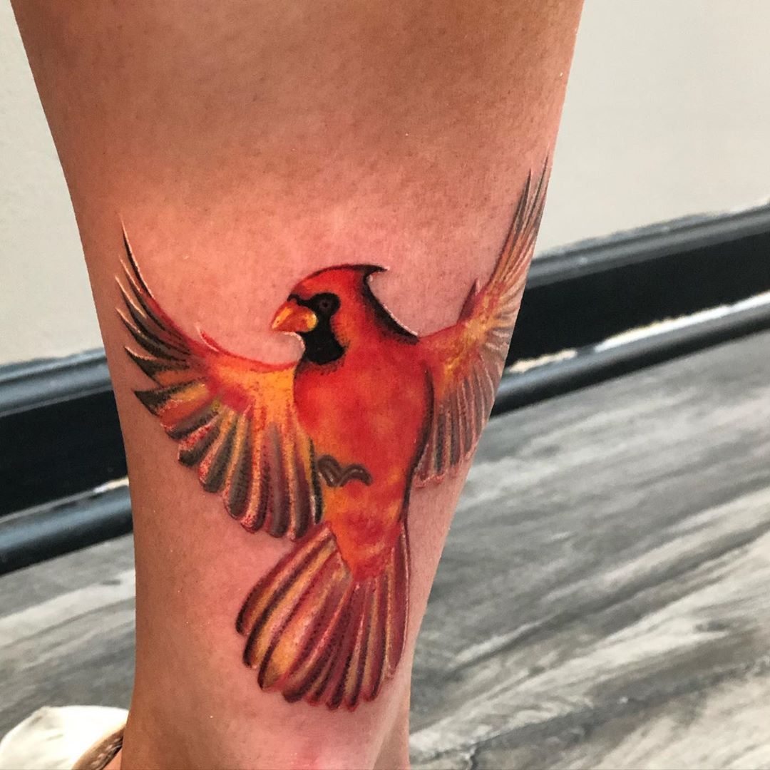 Realistic Cardinal Tattoo