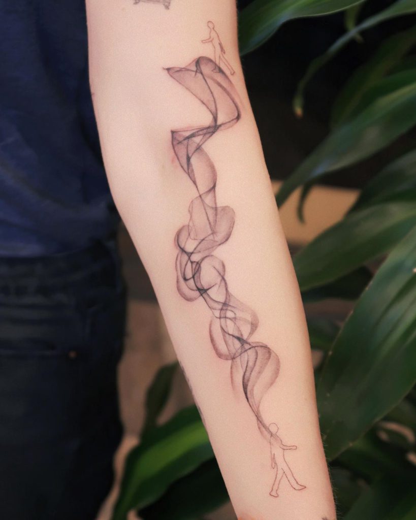 Realistic Smoke Tattoo