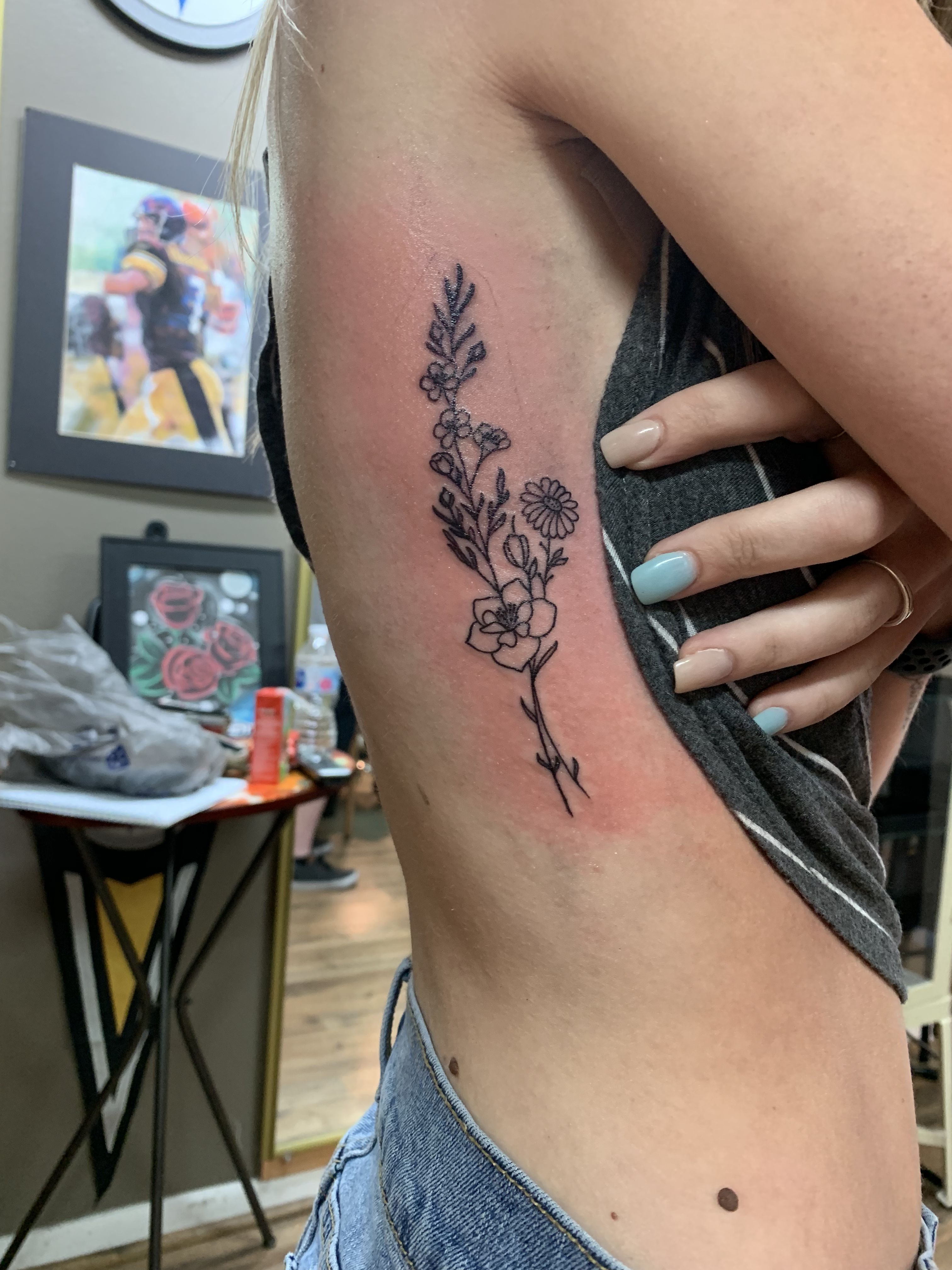 Rib Cage Flower Tattoo Viraltattoo