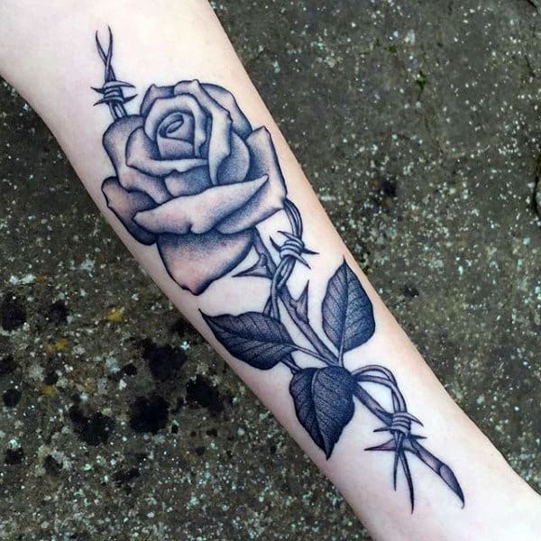 Discover the Elegance of Rose and Barbed Wire Tattoos