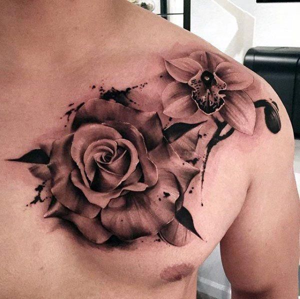 Rose Chest Tattoo Designs Ideas And Meaning Tattoos For You