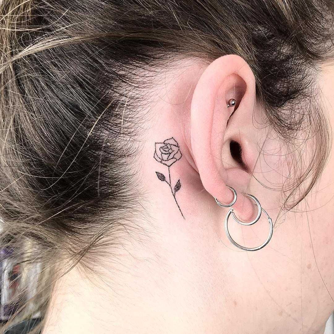 5 Elegant Designs for Rose Tattoo Behind Ear