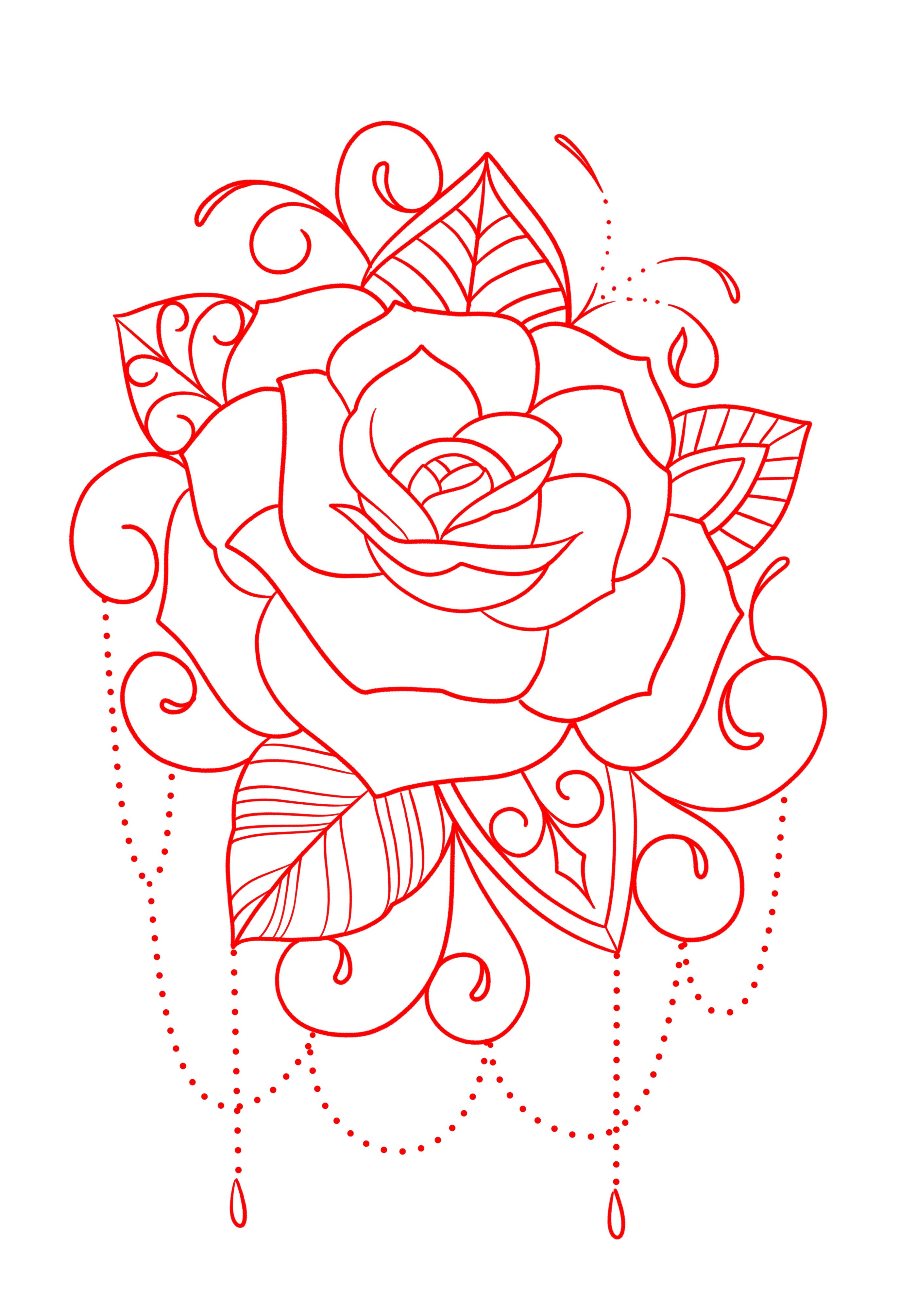 Rose Tattoo Stencil Ideas