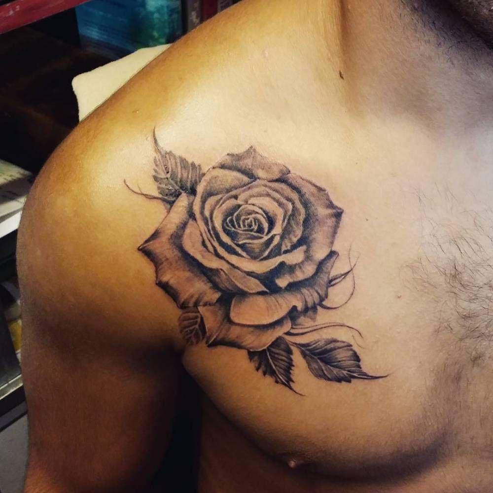 Rose Tattoos For Men On Chest Images Pictures Becuo