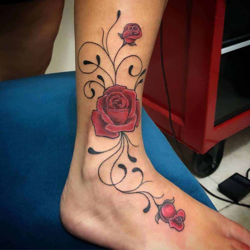 Rose Vine Tattoos On Pinterest Vine Foot Tattoos Vine Tattoos And