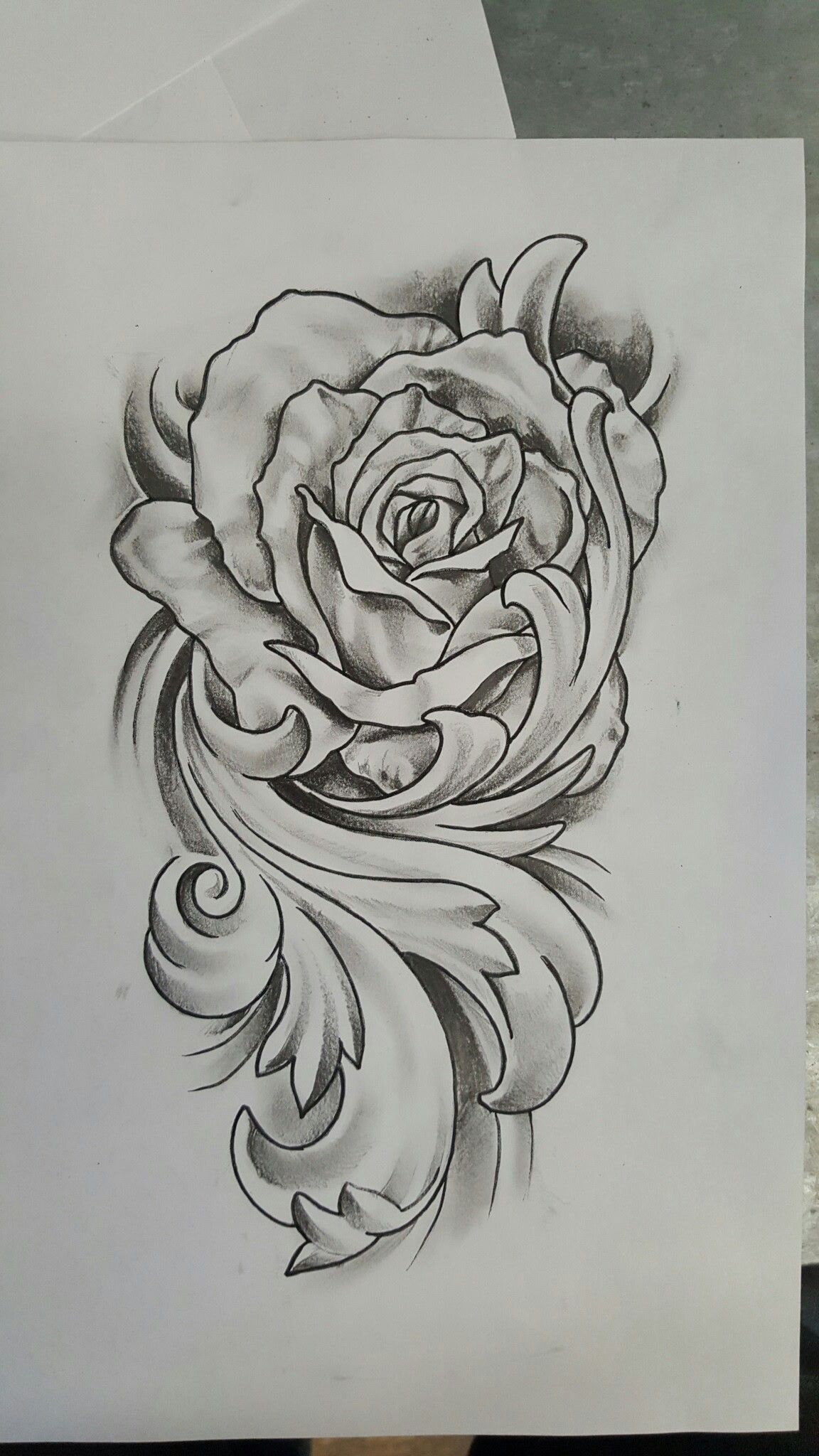 Rose With Flourish Tattoo Design Flourish Tattoo Filigree Tattoo