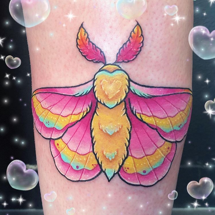 7 Stunning Rosy Maple Moth Tattoo Ideas