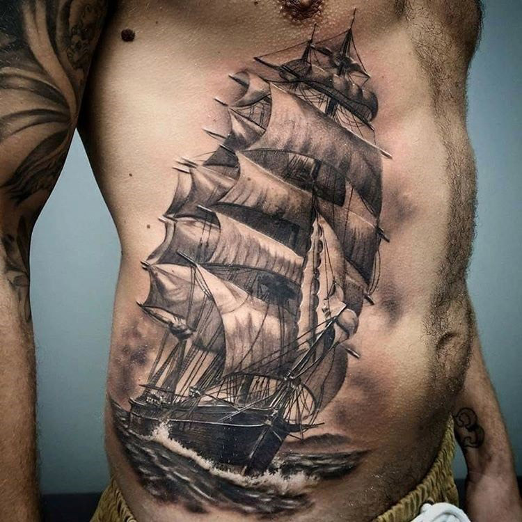 Sailing Ship Tattoo Ship Tattoo Boat Tattoo Pirate Ship Tattoos