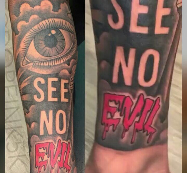 See No Evil Sleeve Tattoos Forearm Tattoo Quotes Tattoo Sleeve Men