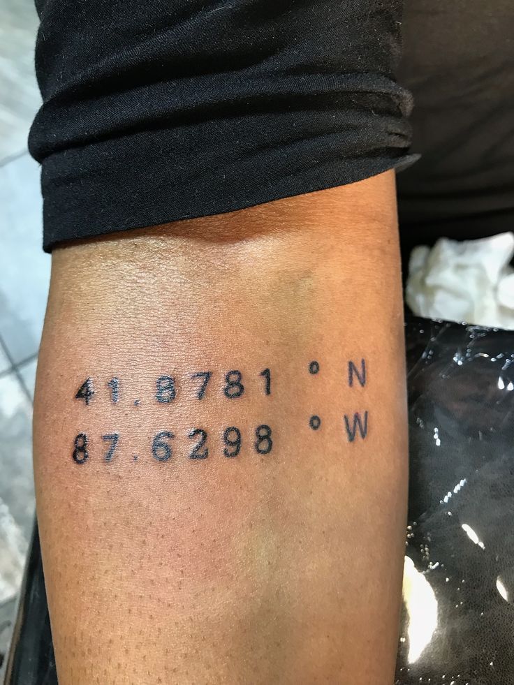 Set Of 2 Custom Latitude Longitude Coordinate Tattoo By Inknart