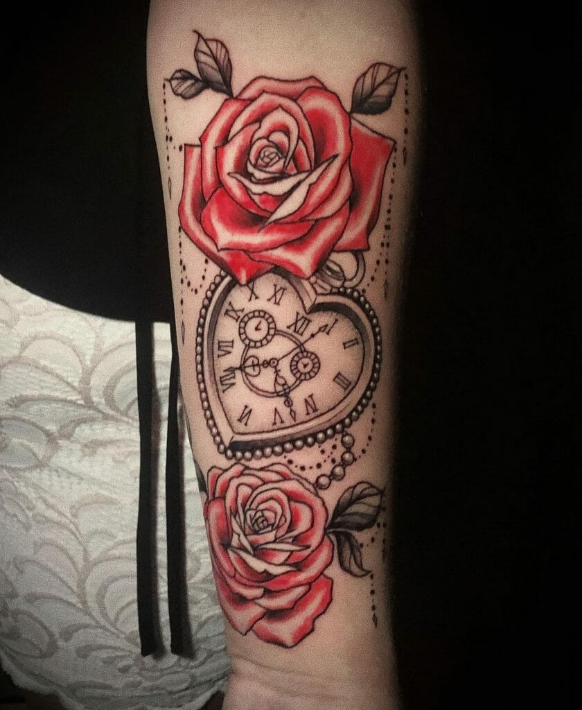 Share 81 Rose And Clock Tattoo Stencil Best In Cdgdbentre