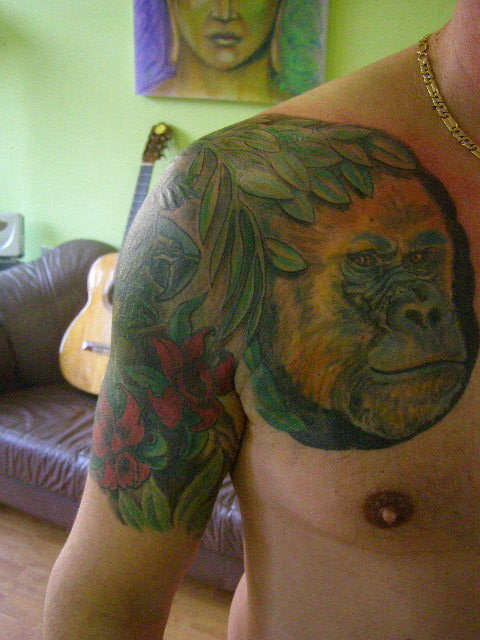 Share More Than 68 Gorilla Tattoo On Chest Super Hot In Eteachers