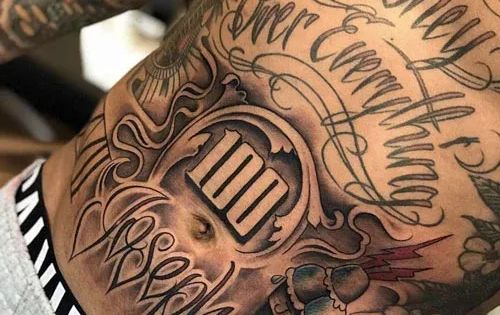 Share More Than 68 Lettering Gangster Stomach Tattoos Best In Coedo