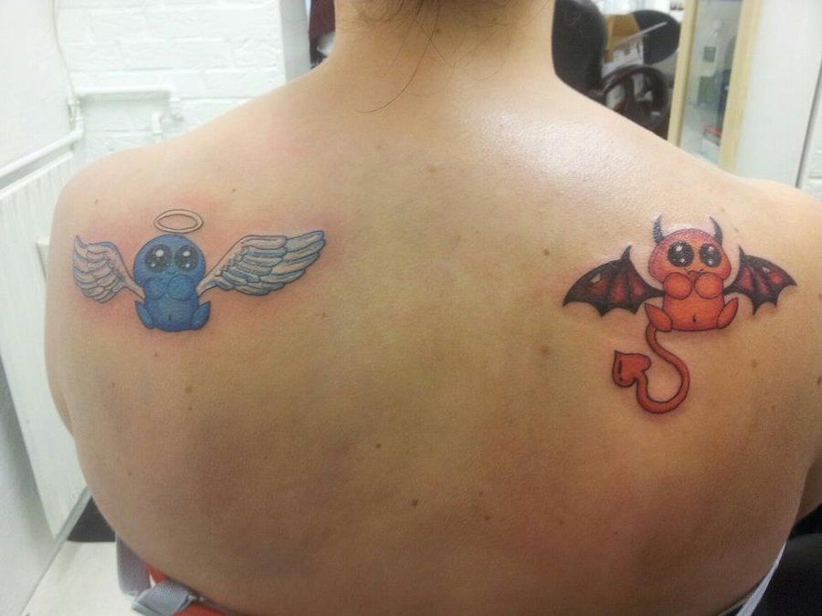 5 Creative Shoulder Angel And Devil Tattoo Ideas