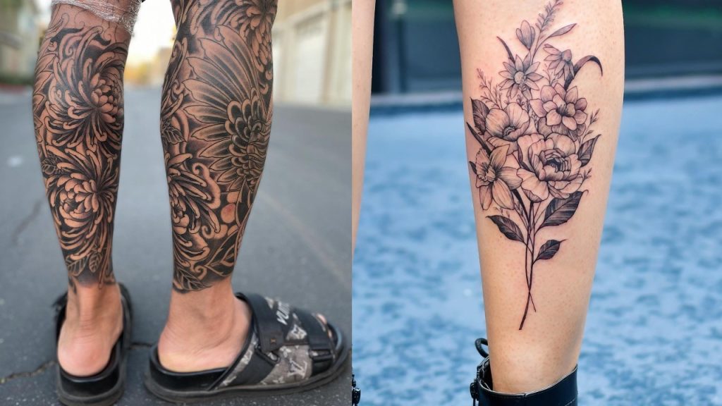 Simple Calf Tattoos For Men