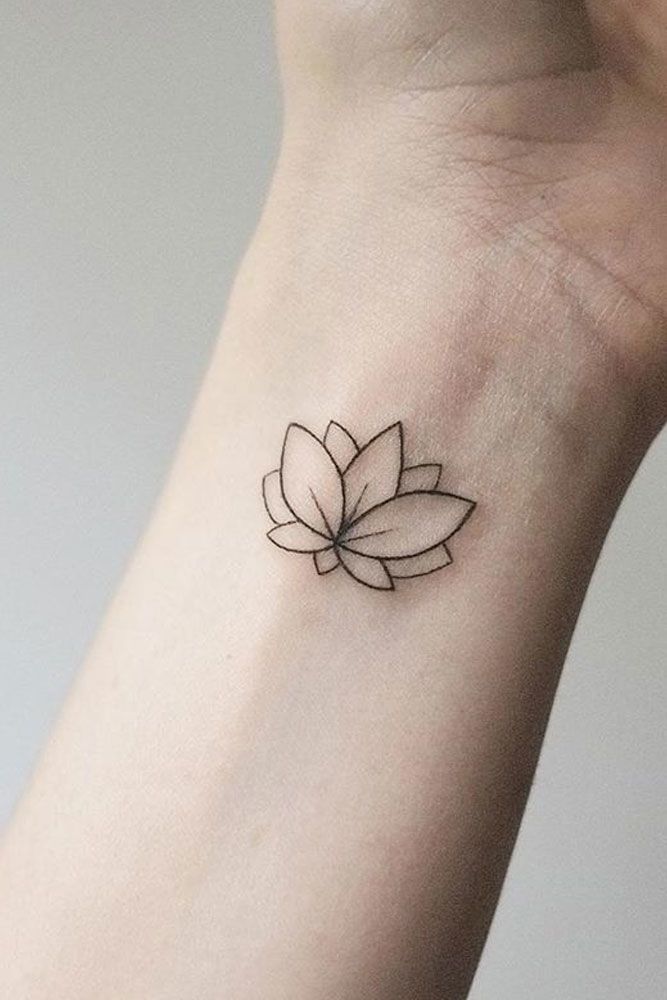 Simple Wrist Lotus Flower Tattoo Viraltattoo