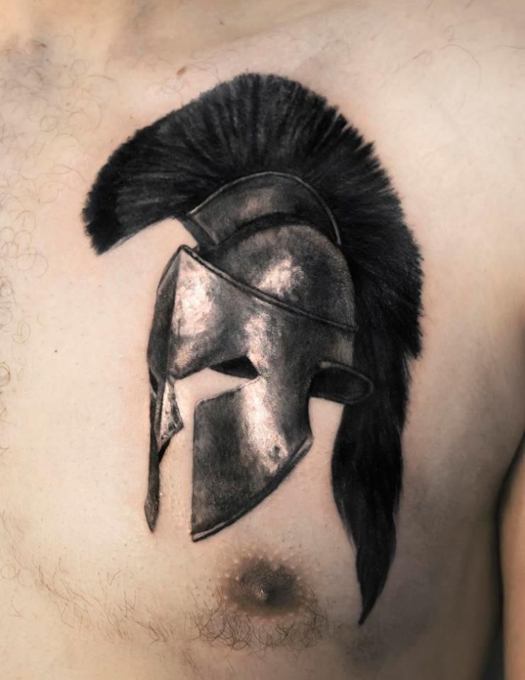 Spartan Helmet Tattoo By Dionisis Limited Availability At Revival