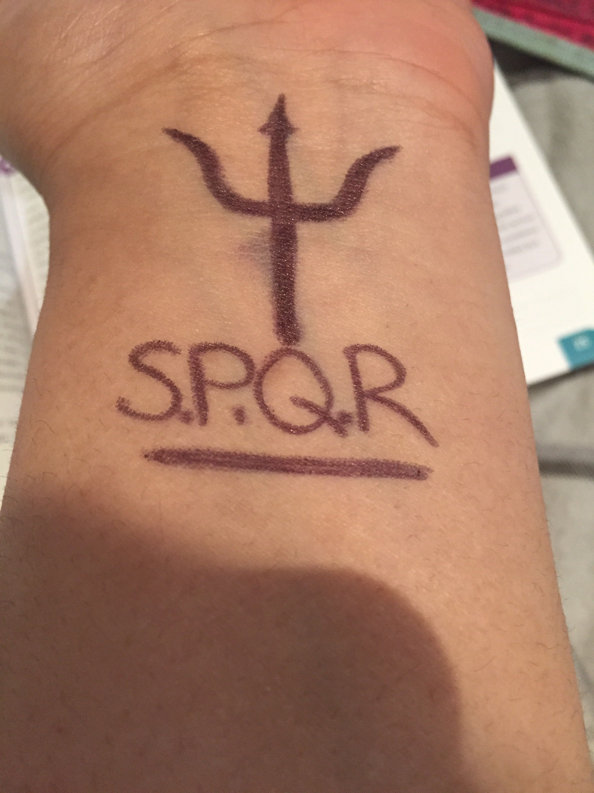 Spqr Tattoo Percy Jackson Google Search Trident Tattoo Tattoos