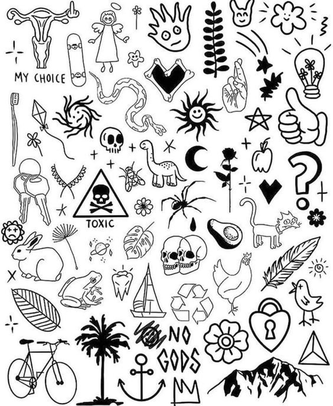 Stencils Simple Tattoo Designs Ready To Use Easy To Apply Easy Good