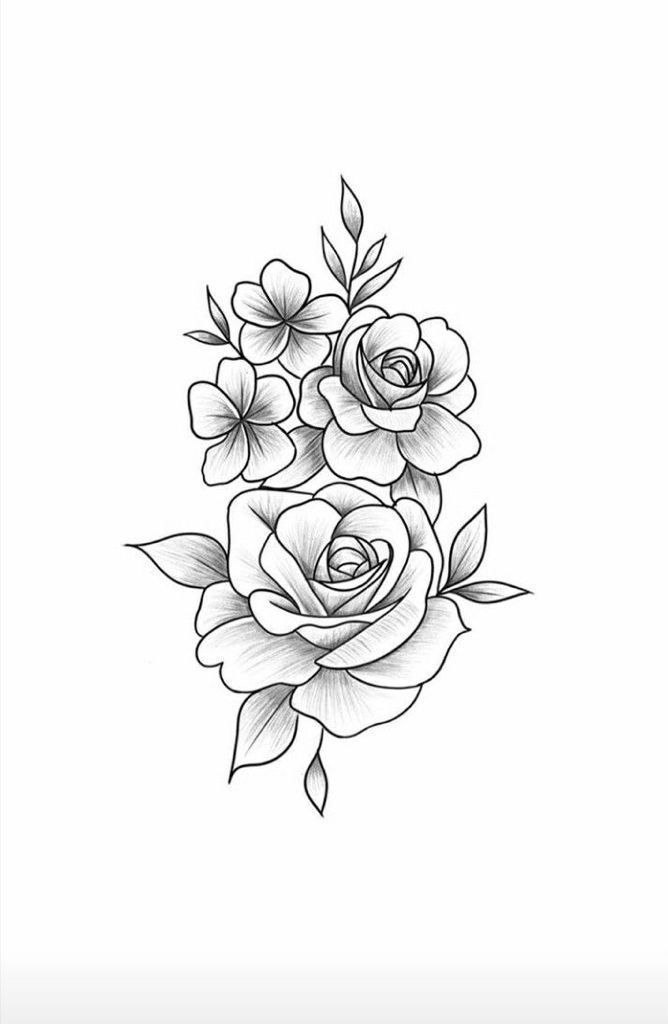 Stunning Mini Rose Tattoo Stencil Picture Flower Tattoo Stencils Rose Stencil Tattoo Stencil