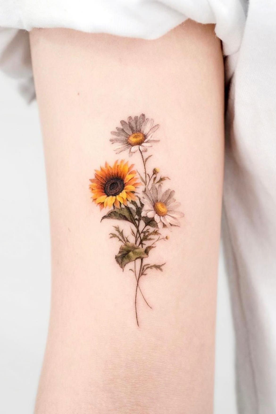 Sunflower And Daisy Tattoo: Meaningful Design Ideas