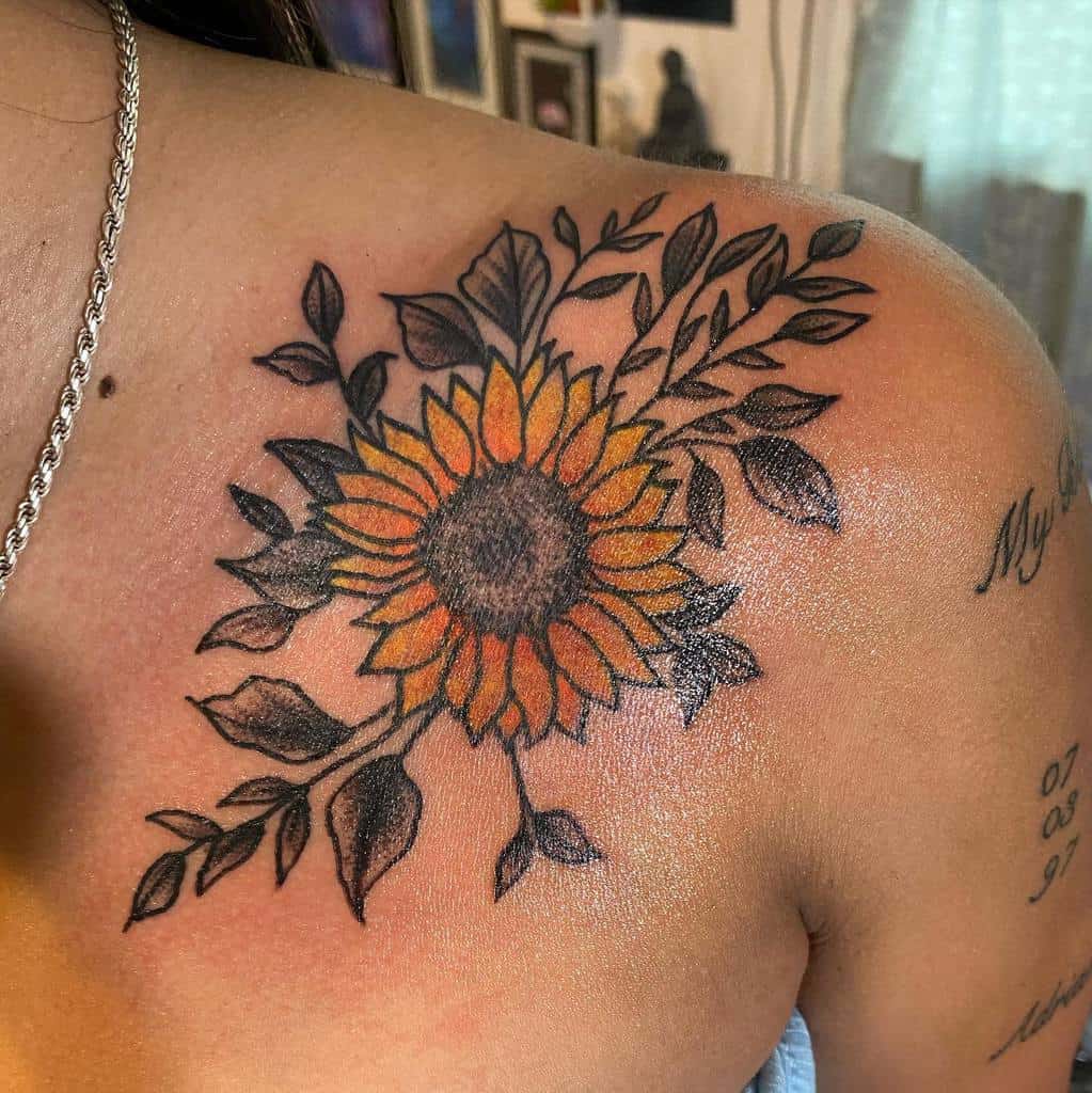 Sunflower Shoulder Tattoo Shoulder Tattoo Tattoos Sunflower