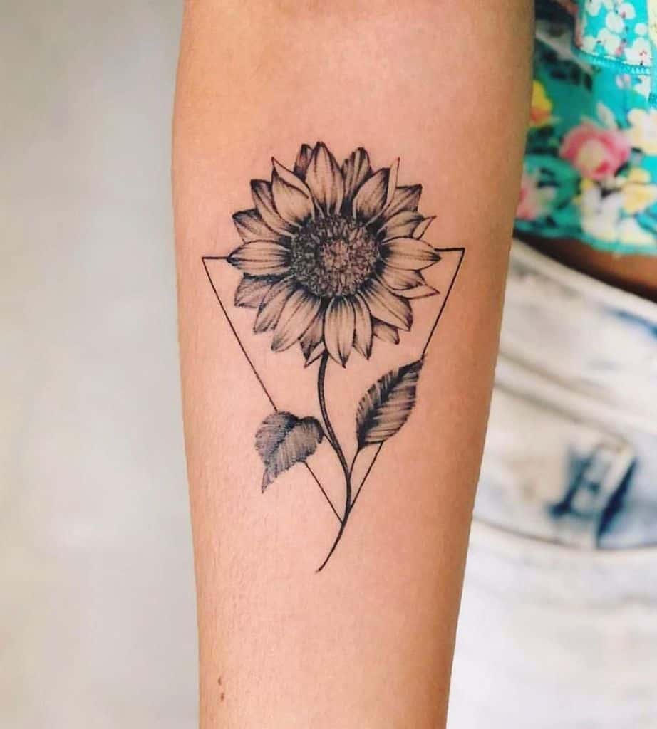 Elegant Sunflower Tattoo Designs in Black and White