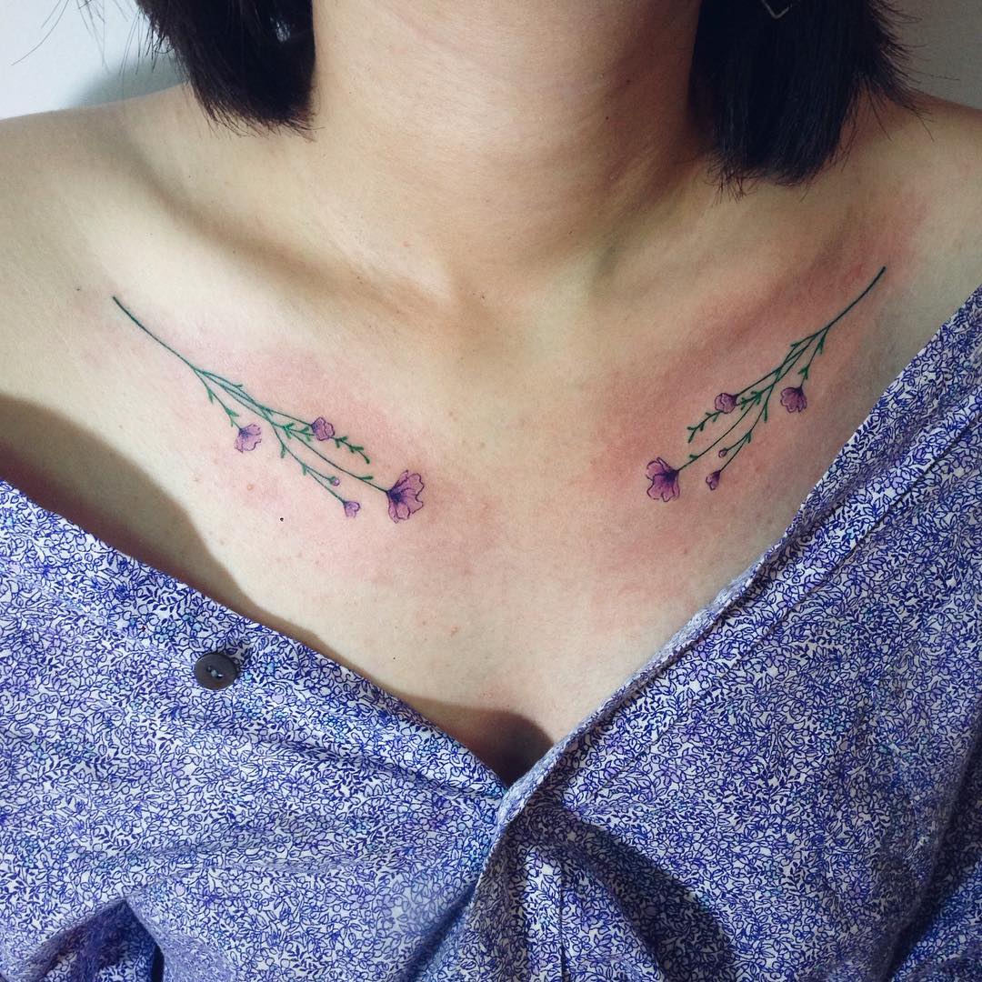 Tattoo Designs For Girls Collarbone