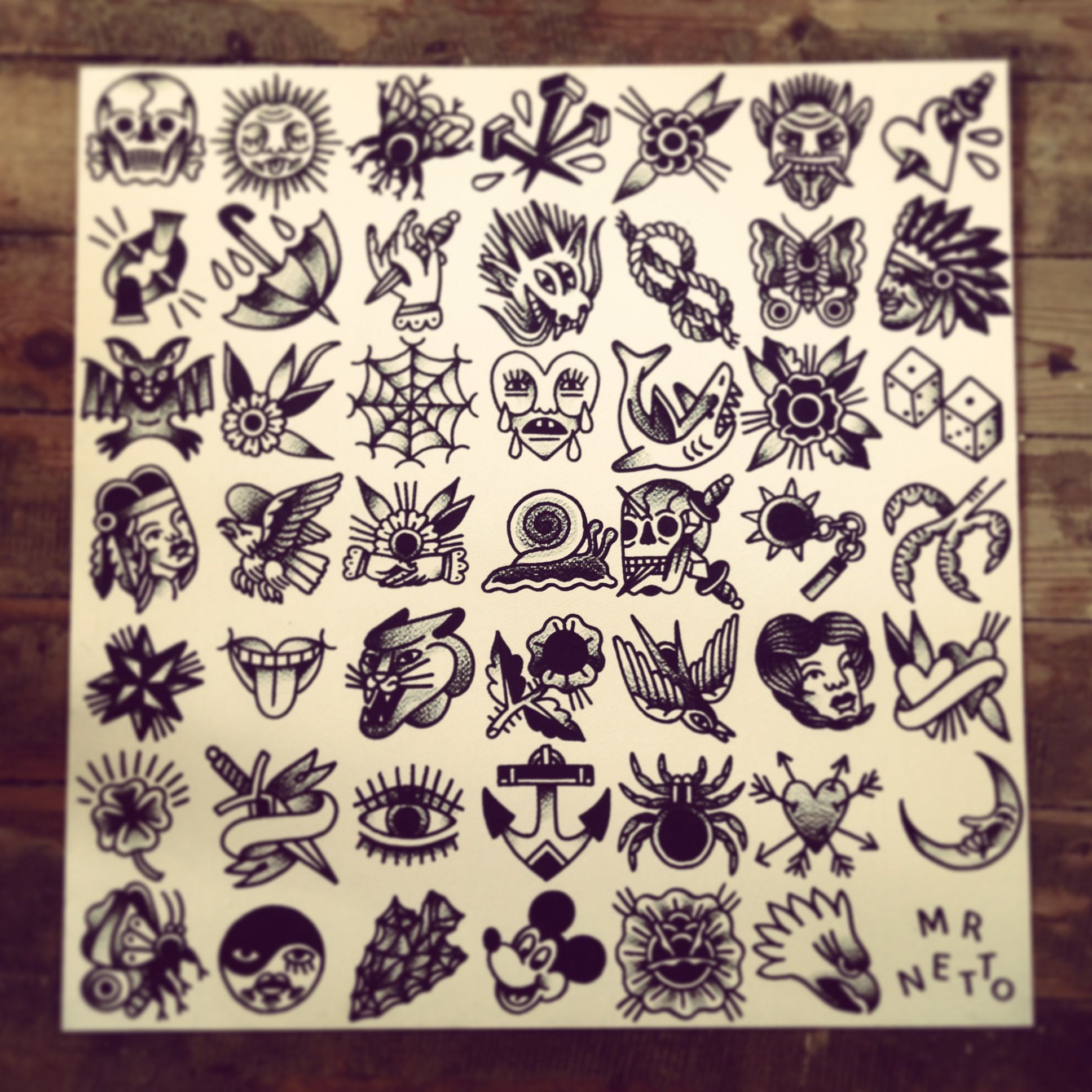 Tattoo Flash By Mr Levi Netto All Designs Are 7 X 7 Cm 35 Tip For