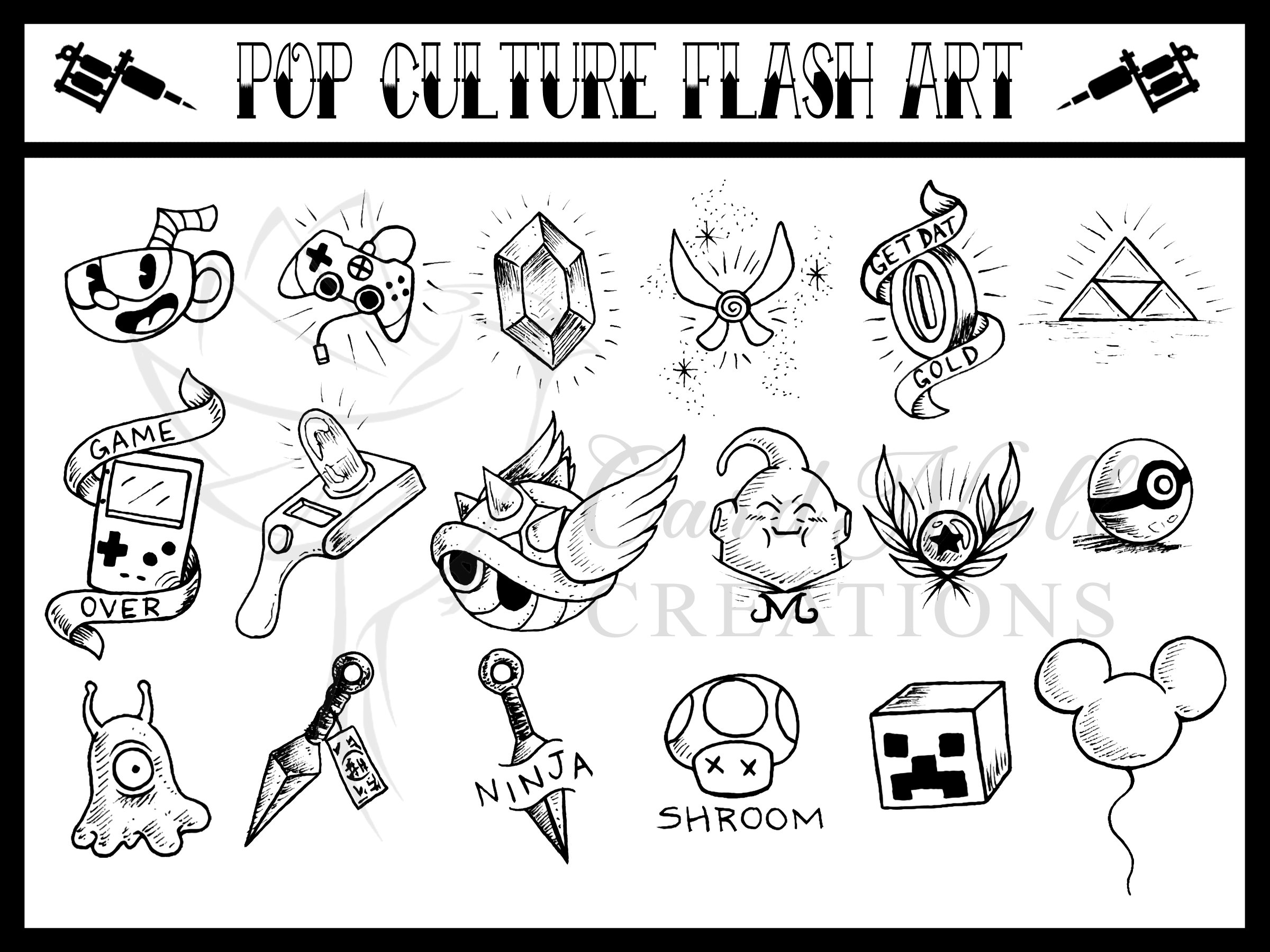 Tattoo Flash Sheet Cool Art Design Mr Cartoon Tattoo Cartoon Character