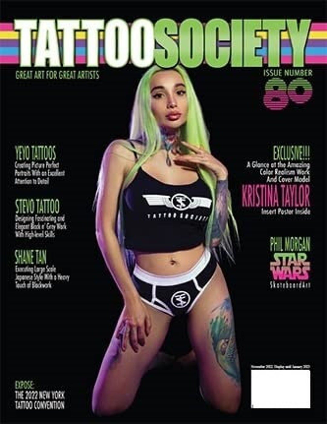 Tattoo Society Magazine Issue 80 Kristina Taylor Riviste Etsy Italia