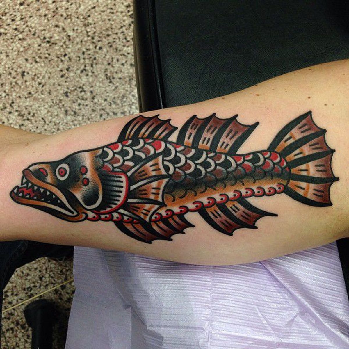 Tattoo Uploaded By Tattoodo Traditional Fish Tattoo By Jonathan Montalvo Montalvotattoos