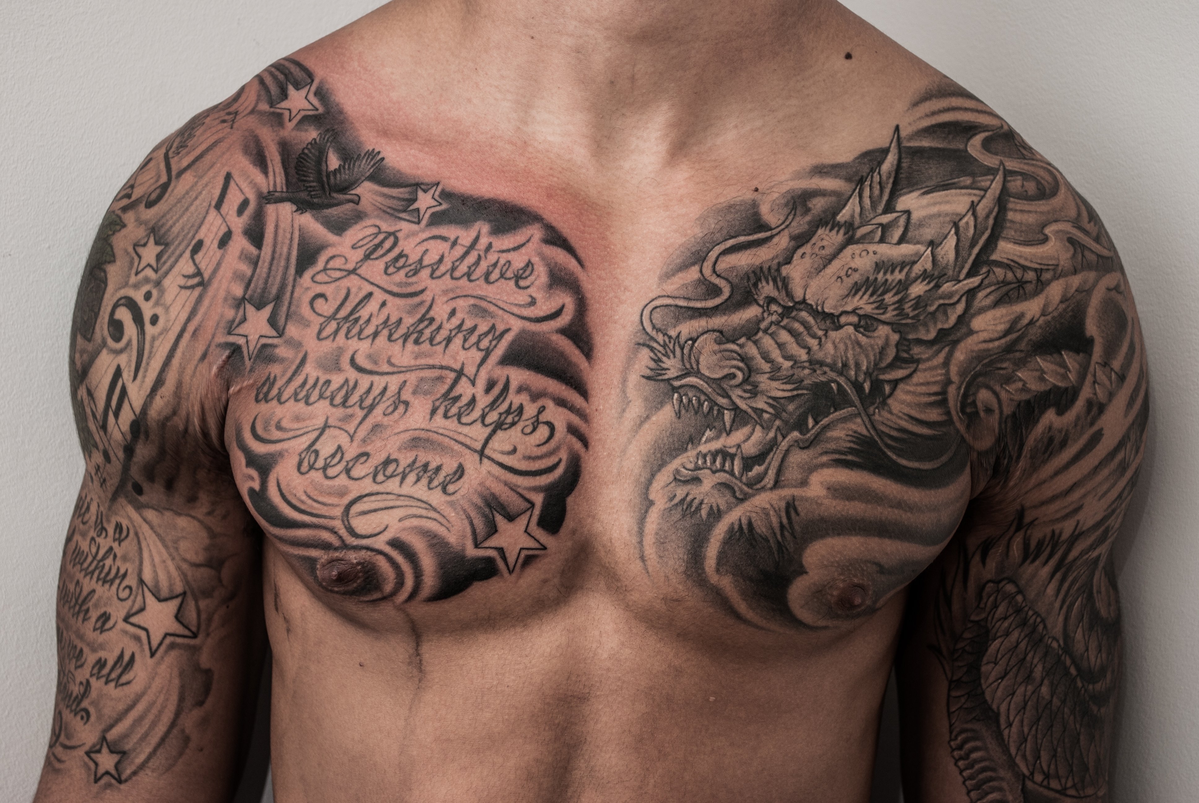 Tattoos For Men On Chest To Shoulder