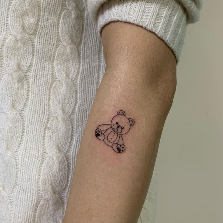 Teddy Bear Tattoo By Diallo Cute Tattoos Flower Tattoos Small Tattoos