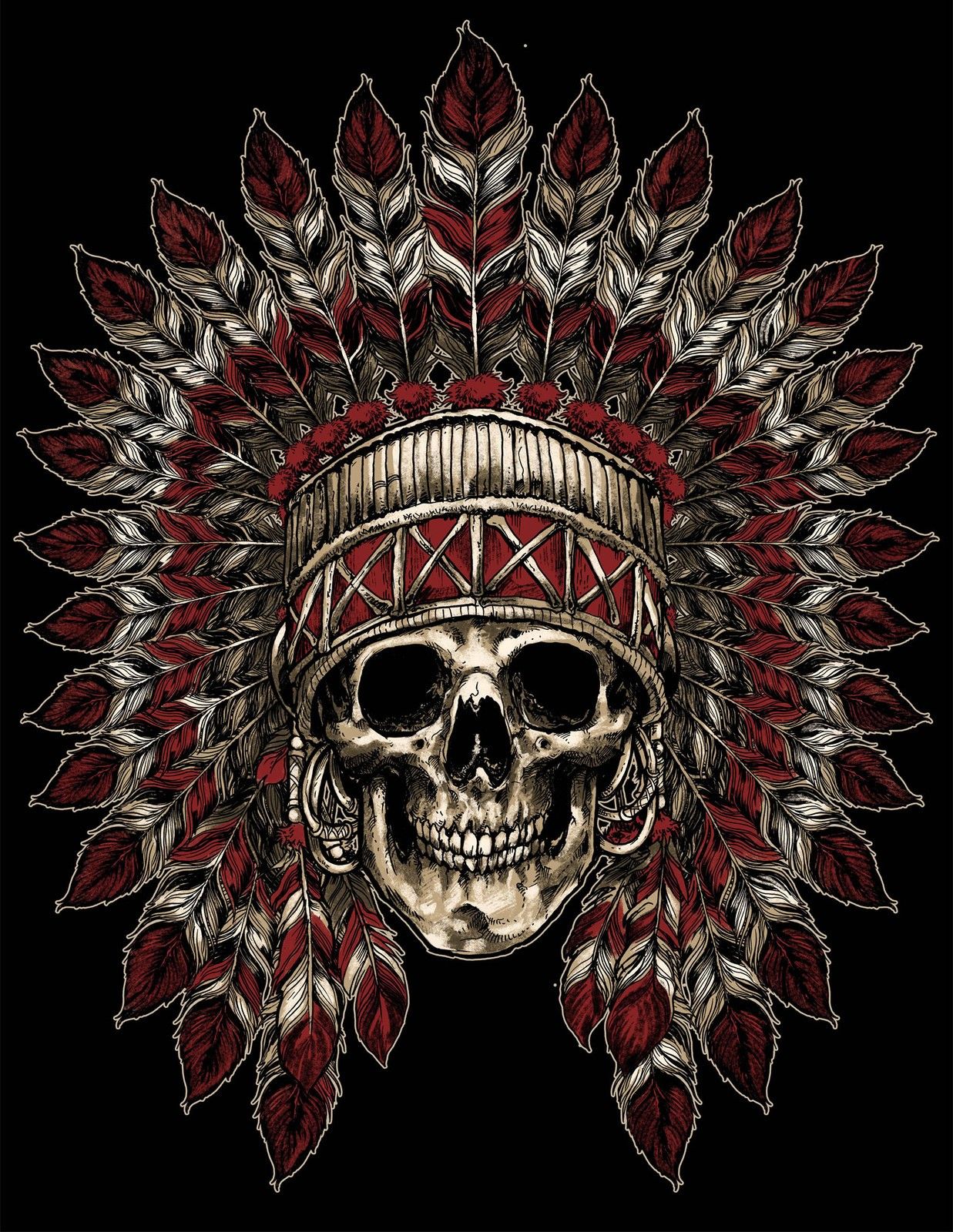 The Chief Skull Tattoos Indian Skull Tattoos Skull Tattoos