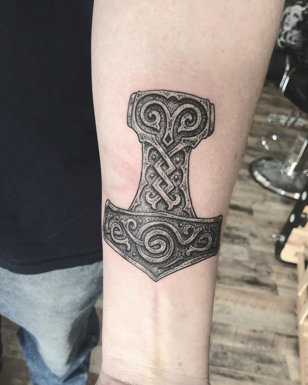 Thor Hammer Tattoos Designs Viking Tattoo Tattoos Tribal Leg Vikings Warrior Designs Awesome