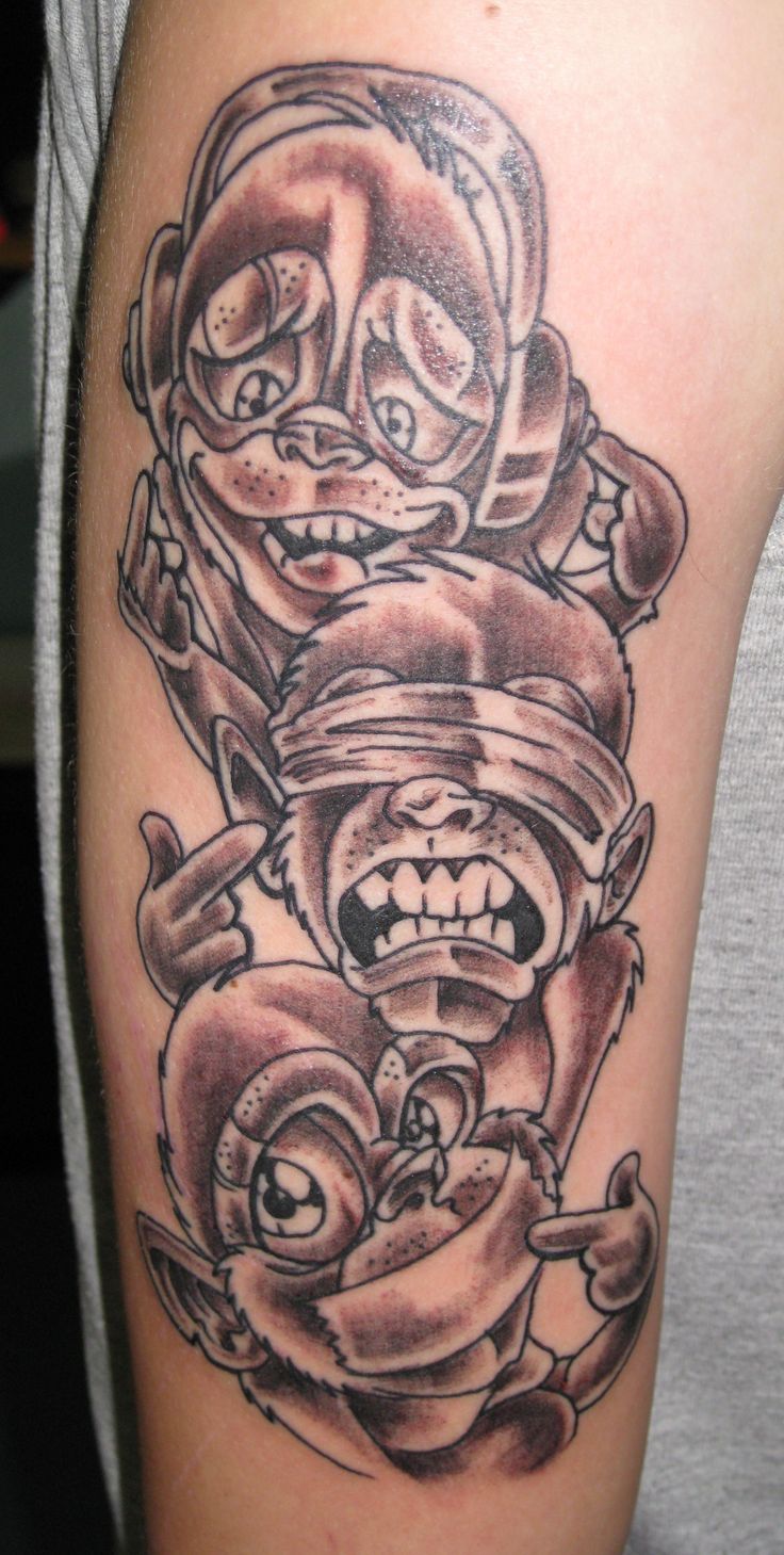 Three Wise Monkeys Tattoo Monkey Tattoos Three Wise Monkeys Evil Tattoo